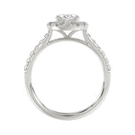 LADIES RING 1 1/2CT ROUND/OVAL DIAMOND 14K WHITE GOLD (CENTER STONE OVAL DIAMOND 1CT)