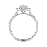 LADIES RING 1 1/2CT ROUND/OVAL DIAMOND 14K WHITE GOLD (CENTER STONE OVAL DIAMOND 1CT)