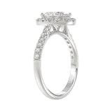 LADIES RING 1 1/2CT ROUND/OVAL DIAMOND 14K WHITE GOLD (CENTER STONE OVAL DIAMOND 1CT)