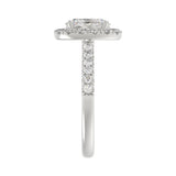 LADIES RING 1 1/2CT ROUND/OVAL DIAMOND 14K WHITE GOLD (CENTER STONE OVAL DIAMOND 1CT)
