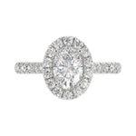 LADIES RING 1 1/2CT ROUND/OVAL DIAMOND 14K WHITE GOLD (CENTER STONE OVAL DIAMOND 1CT)