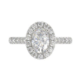 LADIES RING 1 1/2CT ROUND/OVAL DIAMOND 14K WHITE GOLD (CENTER STONE OVAL DIAMOND 1CT)