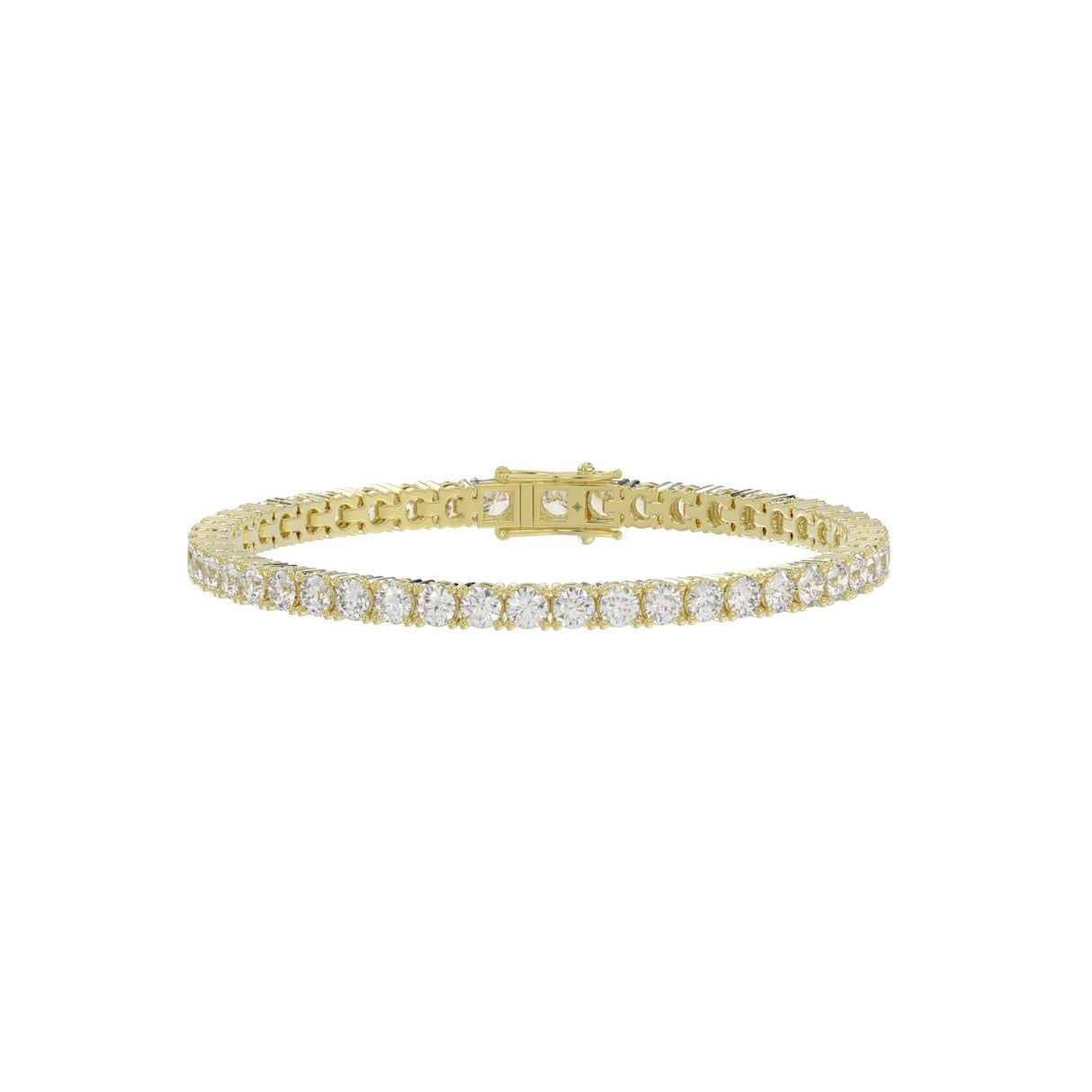 14K YELLOW GOLD 3CT ROUND DIAMOND LADIES BRACELET