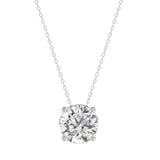 LADIES SOLITAIRE PENDANT WITH UNDER-PASS CHAIN 2.00CT ROUND DIAMOND 14K WHITE GOLD