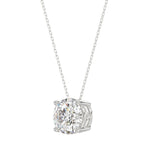 LADIES SOLITAIRE PENDANT WITH UNDER-PASS CHAIN 2.00CT ROUND DIAMOND 14K WHITE GOLD