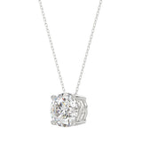 LADIES SOLITAIRE PENDANT WITH UNDER-PASS CHAIN 2.00CT ROUND DIAMOND 14K WHITE GOLD