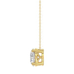 LADIES SOLITAIRE PENDANT WITH UNDER-PASS CHAIN 2.00CT ROUND DIAMOND 14K YELLOW GOLD