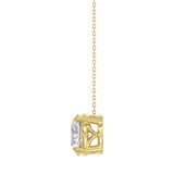 LADIES SOLITAIRE PENDANT WITH UNDER-PASS CHAIN 2.00CT ROUND DIAMOND 14K YELLOW GOLD