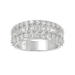 14K WHITE GOLD 2 1/2CT ROUND/EMERALD DIAMOND LADIES BAND