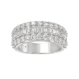 14K WHITE GOLD 2 1/2CT ROUND/EMERALD DIAMOND LADIES BAND