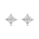 14K WHITE GOLD 1 1/2CT ROUND DIAMOND LADIES EARRINGS 