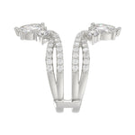 LADIES WRAP RING 2CT ROUND/MARQUISE DIAMOND 14K WHITE GOLD