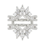 LADIES WRAP RING 2CT ROUND/MARQUISE DIAMOND 14K WHITE GOLD