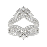 LADIES WRAP RING 2 1/2CT ROUND/PRINCESS/PEAR DIAMOND 14K WHITE GOLD
