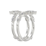 LADIES ENHANCERS RING 1 1/4CT ROUND/MARQUISE DIAMOND 14K WHITE GOLD