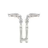 LADIES ENHANCERS RING 1 1/4CT ROUND/MARQUISE DIAMOND 14K WHITE GOLD