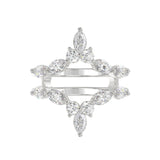 LADIES ENHANCERS RING 1 1/4CT ROUND/MARQUISE DIAMOND 14K WHITE GOLD