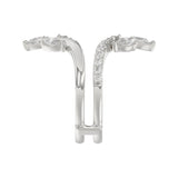 14K WHITE GOLD 1 1/4CT ROUND/PEAR DIAMOND LADIES WRAP RING