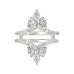 14K WHITE GOLD 1 1/4CT ROUND/PEAR DIAMOND LADIES WRAP RING