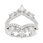 14K WHITE GOLD 1 3/4CT ROUND/EMERALD/PEAR/OVAL DIAMOND LADIES RING