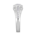 14K WHITE GOLD 3/4CT ROUND DIAMOND MEN'S RING