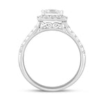 LADIES RING 1 1/2CT ROUND/PRINCESS DIAMOND 14K WHITE GOLD (CENTER STONE PRINCESS DIAMOND 1CT)