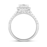LADIES RING 1 1/2CT ROUND/PRINCESS DIAMOND 14K WHITE GOLD (CENTER STONE PRINCESS DIAMOND 1CT)