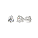 14K WHITE GOLD 2CT ROUND DIAMOND LADIES SOLITAIRE EARRINGS 