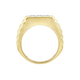 MEN'S RING 1 1/2CT ROUND DIAMOND 14K YELLOW GOLD