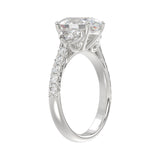 LADIES RING 3CT ROUND/OVAL/HALF MOON DIAMOND 14K WHITE GOLD (CENTER STONE OVAL DIAMOND 2CT )