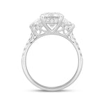 LADIES RING 3CT ROUND/TRAPEZOID DIAMOND 14K WHITE GOLD (CENTER STONE ROUND DIAMOND 2CT )