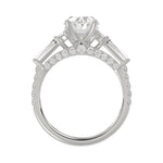 LADIES RING 3 1/2CT ROUND/HALF MOON/OVAL/BAGUETTE DIAMOND 14K WHITE GOLD (CENTER STONE OVAL DIAMOND 2CT )