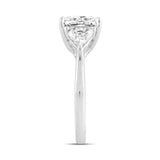 LADIES RING 3CT PRINCESS/TRILLION DIAMOND 14K WHITE GOLD (CENTER STONE PRINCESS DIAMOND 2CT )