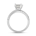 LADIES RING 2CT ROUND/EMERALD DIAMOND 14K WHITE GOLD (CENTER STONE EMERALD DIAMOND 1 1/2CT )