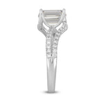 LADIES RING 2CT ROUND/EMERALD DIAMOND 14K WHITE GOLD (CENTER STONE EMERALD DIAMOND 1 1/2CT )