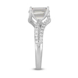 LADIES RING 2CT ROUND/EMERALD DIAMOND 14K WHITE GOLD (CENTER STONE EMERALD DIAMOND 1 1/2CT )