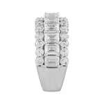 LADIES BAND 3 1/2CT ROUND/EMERALD DIAMOND 14K WHITE GOLD