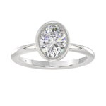 LADIES SOLITAIRE RING 2CT OVAL DIAMOND 14K WHITE GOLD (CENTER STONE OVAL DIAMOND 2CT )