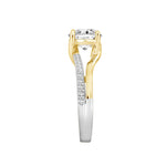 LADIES RING 2 1/4CT ROUND DIAMOND 14K WHITE/YELLOW GOLD (CENTER STONE ROUND DIAMOND 2CT )