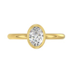 LADIES SOLITAIRE RING 1CT OVAL DIAMOND 14K YELLOW GOLD (CENTER STONE OVAL DIAMOND 1CT )