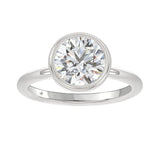 LADIES SOLITAIRE RING 3CT ROUND DIAMOND 14K WHITE GOLD (CENTER STONE ROUND DIAMOND 3CT )