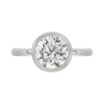 LADIES SOLITAIRE RING 3CT ROUND DIAMOND 14K WHITE GOLD (CENTER STONE ROUND DIAMOND 3CT )