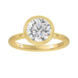 LADIES SOLITAIRE RING 3CT ROUND DIAMOND 14K YELLOW GOLD (CENTER STONE ROUND DIAMOND 3CT )