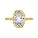 LADIES SOLITAIRE RING 3CT OVAL DIAMOND 14K YELLOW GOLD (CENTER STONE OVAL DIAMOND 3CT )