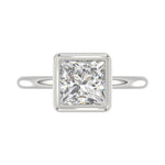 LADIES SOLITAIRE RING 3CT PRINCESS DIAMOND 14K WHITE GOLD (CENTER STONE PRINCESS DIAMOND 3CT )