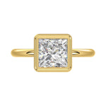 LADIES SOLITAIRE RING 3CT PRINCESS DIAMOND 14K YELLOW GOLD (CENTER STONE PRINCESS DIAMOND 3CT )