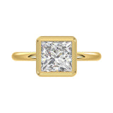 LADIES SOLITAIRE RING 3CT PRINCESS DIAMOND 14K YELLOW GOLD (CENTER STONE PRINCESS DIAMOND 3CT )