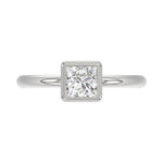 LADIES SOLITAIRE RING 1CT PRINCESS DIAMOND 14K WHITE GOLD (CENTER STONE PRINCESS DIAMOND 1CT )