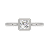 LADIES SOLITAIRE RING 1CT PRINCESS DIAMOND 14K WHITE GOLD (CENTER STONE PRINCESS DIAMOND 1CT )