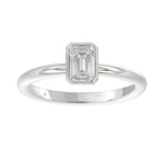LADIES SOLITAIRE RING 1CT EMERALD DIAMOND 14K WHITE GOLD (CENTER STONE EMERALD DIAMOND 1CT )